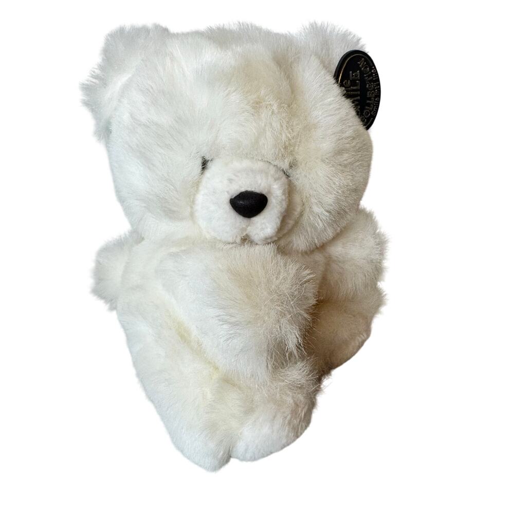 Vintage Smile Collection Plush Bear White Stuffed Animal Toy 8” 1988 Gift